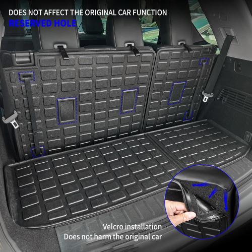 Color Black Rongtaod Cargo Mat Compatible with 2022 2023 2024 2025 Nissan Pathfinder Cargo Liner Trunk Mat TPE All Weather Back Seat Cover Protector Pathfinder Accessories (Trunk Mat with Backrest Mat)