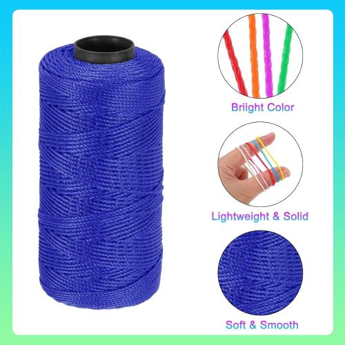 MECCANIXITY Nylon String 3 Strands Twisted Mason Line 1.5mm x 218 Yards Nylon Twine String for DIY Projects, Home Improvement, Gardening, Gift Wrapping, Christmas Party Supplies, Dark Blue