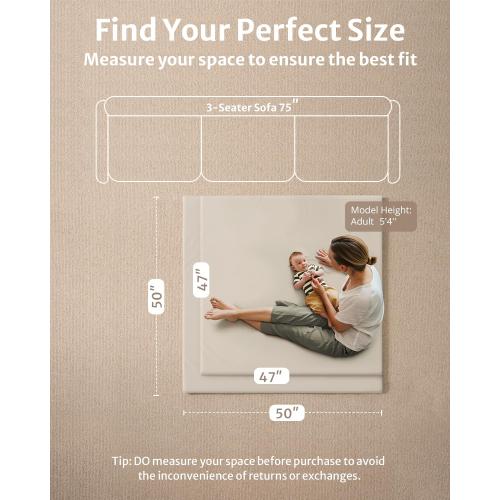 COLOR GREY ❗❗Blissful Diary Vegan Leather Baby Play Mat, 47''x47'',