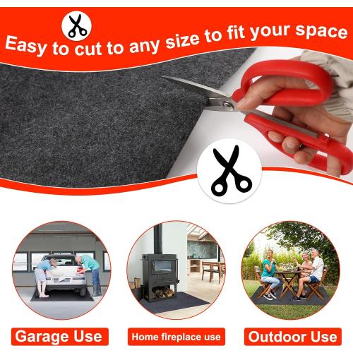 17 X 7.9 Ft Garage Floor Mat,Oil Spill Mat,Oil Absorbent Pads,Rubber Mat Garage Floor,Reusable, Waterproof Backing Come with Double Sided Tape