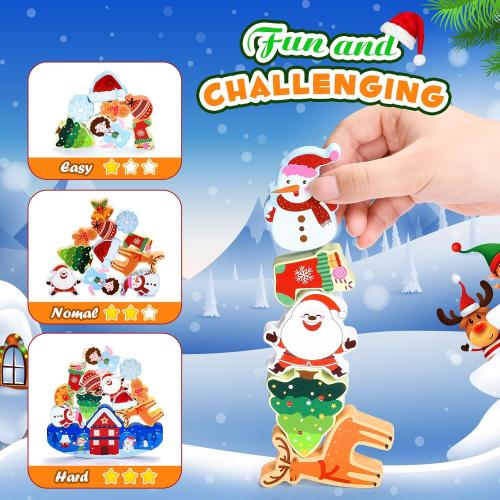 Stacking Toys for Kids 3-10: Boys Wooden Blocks Toy Birthday Gifts for 4 5 6 7 8 9 10 Year Old Kids Girls Toy Balance Competition Game for Kid Ages 5-7 Party Favors