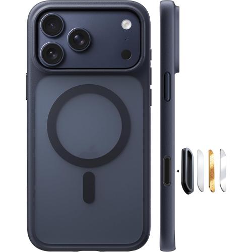 TORRAS Stronger Magnetic & Shockproof for iPhone 17 Pro Max Case, Fit for MagSafe, Military Grade Drop Protection, Camera Control, DIY Button, Slim for iPhone 17 Pro Max Case Translucent Matte Black