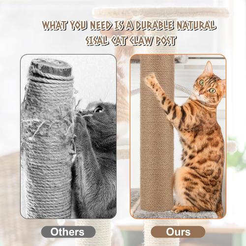 4 PCS M8 Cat Scratching Post Replacement, 15.7 x 3.1 Inches Cat Tree Replacement Post-Natural Jute Pole for Indoor Cats with M8 Screws, for Kitten Tree Tower Spare Cat Furniture Accessories