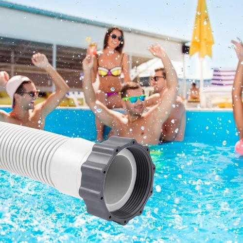2 Pack Pool Hoses for Above Ground Pools 1.5 x 59 Pool Pump Hose Filter Pumps Replacement Hose Accessories Fits for Intex Filters Pump Above Ground Pools Sand Filter, White