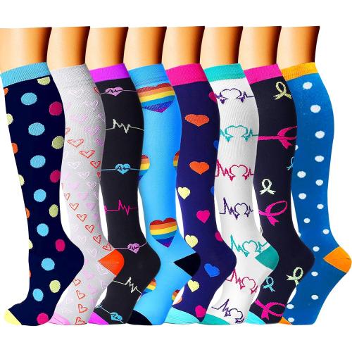 CHARMKING Compression Socks for Women & Men Circulation (8 Pairs) 15-20 mmHg is Best Support for Athletic Running,Hiking