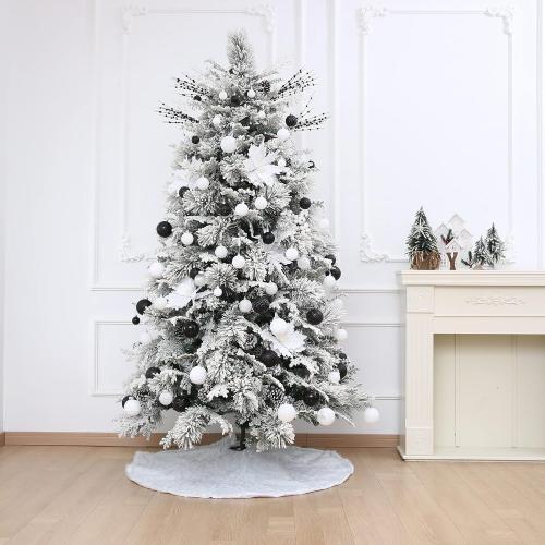 34ct White Mini Christmas Ball Ornaments Shatterproof Plastic Christmas Tree Decorations for Xmas Party Home Office Holiday Decor -Small Size (1.57/ 40mm)