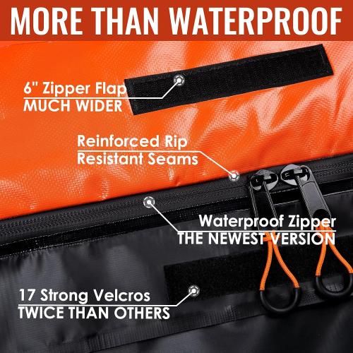 Black Car Rooftop Cargo Carrier - 21 Cubic Feet, 100% Waterproof Heavy Duty 840D Car Roof Bag for All Vehicles with/Without Racks - Anti-Slip Mat, 6 Door Hooks, Storage Bag, 2 Extra Straps