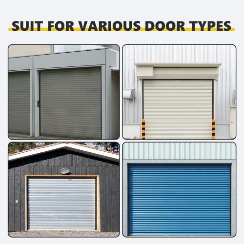 3 Roll up Garage Brush Seal for Top, 10ft Long Heavy Duty Garage Door Seal Nylon Brush with Aluminum Track No-Drill 45deg Holder for Commercial, Corrugated, Sliding Barn, Hangar Doors