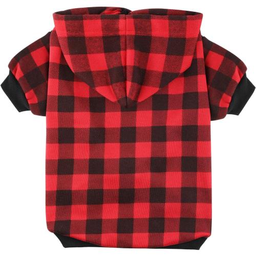 Plaid Dog Hoodie Sweatshirt Sweater for Extra Large Dogs Cat Puppy Clothes Coat Warm and Soft(XL)