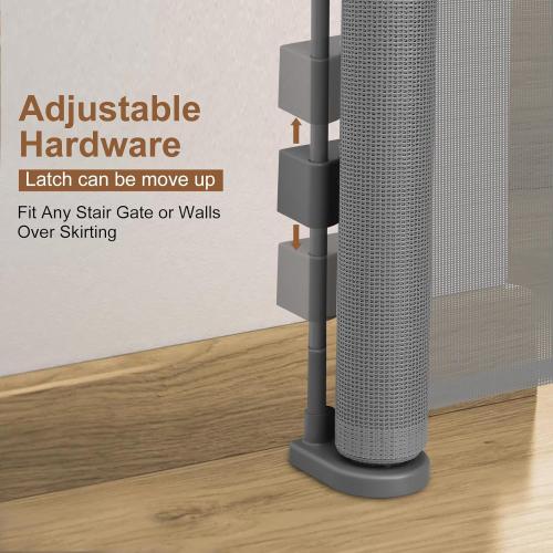 Miumoon 150 inch Retractable Baby Gates 34 inch Tall, Retractable Gate with Reinforced Strip Design to Prevent Crawling Through, 12 FT Extra Wide Retractable Dog Gate for Indoor/Outdoor