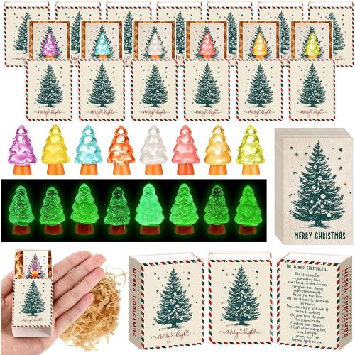 12 Sets Emotional Support Appreciation Gift Bulk for Employee Christmas Tree Positive Resin Team Building Small Thank You Gifts for Staff Coworkers Christmas Appreciation Day