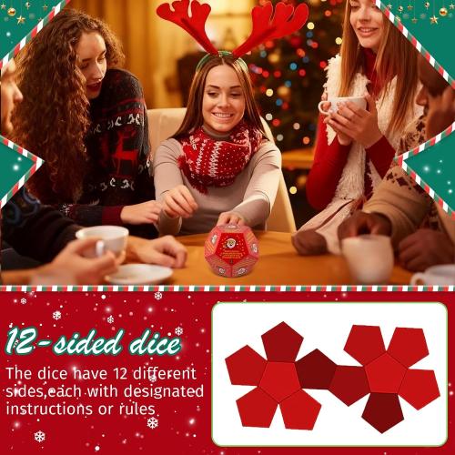 Hilarious Santa Swap Gift Exchange Dice, 3 * 3 in Exchange Gifts Dice, Christmas Stocking Stuffers Gift Exchange Dice Games for Family Party, Gifts for Xmas, Birthday, Party and Family Night, Holiday