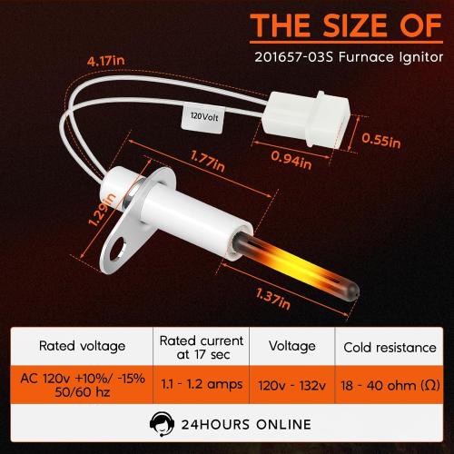 Upgraded 201657-03S Furnace Hot Surface Ignitors Compatible with Goodman Amana Janitrol Nitride Igniters, Replace 201657-03 20165702 20165702S 601TB IGN02004 0230K00001