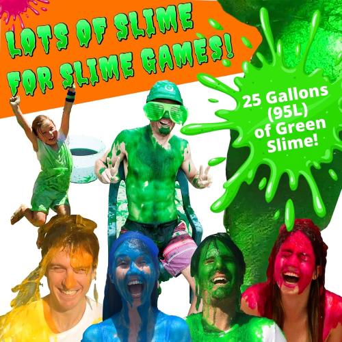 PARTY GOAT Instant Green Slime Powder. Bulk Slime Kit. 25 Gallons. Mix with Water to Make Large Buckets to Pour on People or Fill a Kids Pool
