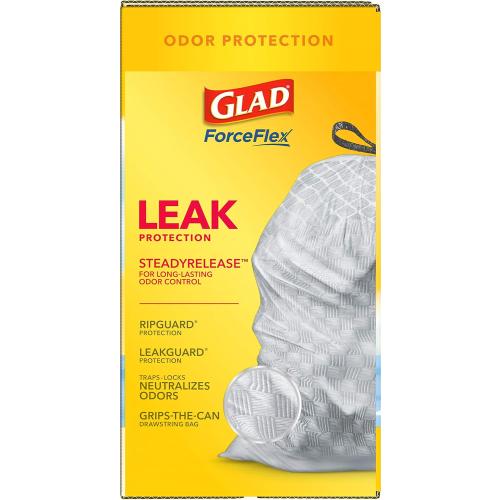 Glad ForceFlex Tall Kitchen Drawstring Trash Bags, 13 Gal, Fresh Clean, 110 Ct, Pack May Vary