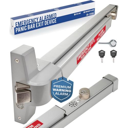 Commercial Door Bar Panic Exit Device with Alarm - FS-1550A UL Listed Push Bar Door Handle - Emergency Opener for Exits - Grade 1 Certified Crash Handle