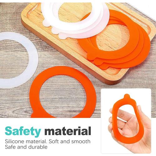 8 Pack Silicone Jar Seals, Replacement Rubber Gasket Rings for Standard Mouth Mason Jars, Airtight & Reusable Canning Seals for Food Storage, Orange