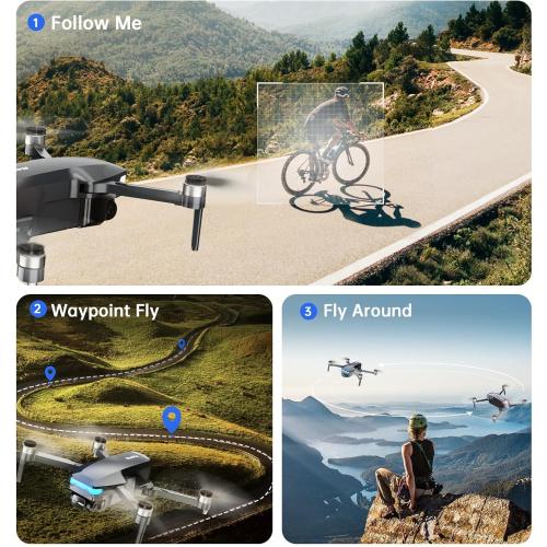 GPS Drones with Camera for Adults 4K, Foldable Drone with Brushless Motor, Auto Return/Follow, Tap Fly/Circle Fly, Beginner-Friendly One Key Start, 45 Mins Flight, Under 249g