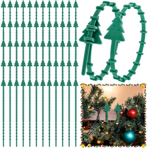 Zhengmy 60 Pcs Christmas Silicone Garland Ties for Banister 12 Stretchable to 24 Reusable Holiday Flexible Garland Hanger Ties for Christmas Banister Railing Stairs Craft Wrapping Lamp Posts Decor