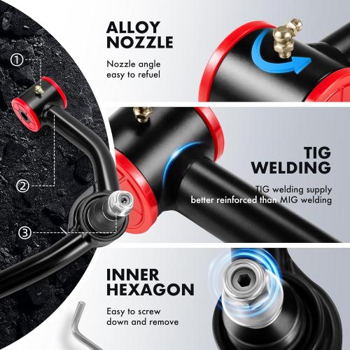 Dynofit F150 Upper Control Arms for 2-4 Leveling Kit, Front Suspension Tubular Control Arm for 2004-2020 Ford F-150, Ball Joint Angle Correction for Lift Kit & Off-Road Performance, Set of 2 Pcs