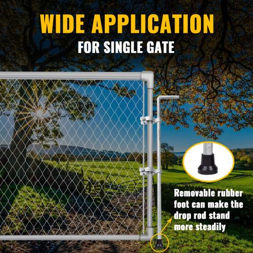 VIVIDA Gate Drop Rod 36 inch, Chain Link Drop Rod, Heavy Duty Cane Bolts Pin Latch for Single or Double Gate, Chain Link Fence Parts, for 1-3/8 Gate Post, 1 Pack