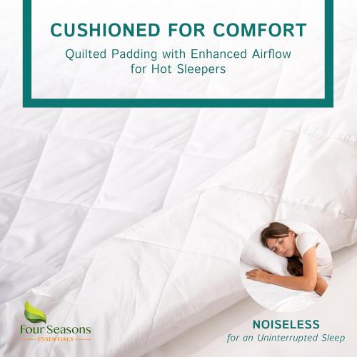 RV King Waterproof Mattress Pad - Fitted Mattress Protector with Quilted Pillow Top Mattress Topper - Premium Quality Hypoallergenic Mattress Cover (72'x80')