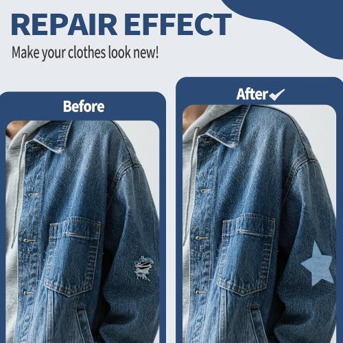 Iron On Patches for Clothes 24pcs, Iron On Patches for Jeans, Cotton Denim Repair Patch for Inside Jeans Fabric Kit, Jeans Knee, Pants, Clothing 3 by 4-1/4 Blue&Black