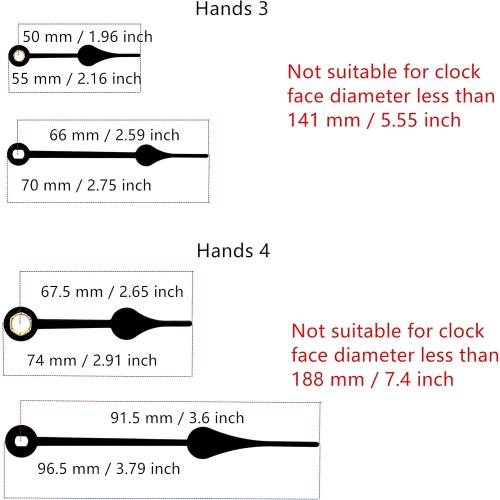 Youngtown 12888 Clock Mechanism 13/64 Thread Battery Operated Replacement | Comes with 4 Sizes Black Clock Hands Fits Various Clock Faces Ideal for DIY Wall Clock Making Repair & Replacement Projects