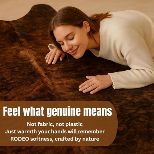 Color Dark Brindle rodeo Genuine Cowhide Rug: Real Animal Print Rug for Western Home Decor & Rustic Cow Rugs for Living Room - Hand-Picked Western Rugs, 6x7ft - Unique Country Style Hide Decor - Dark Brindle