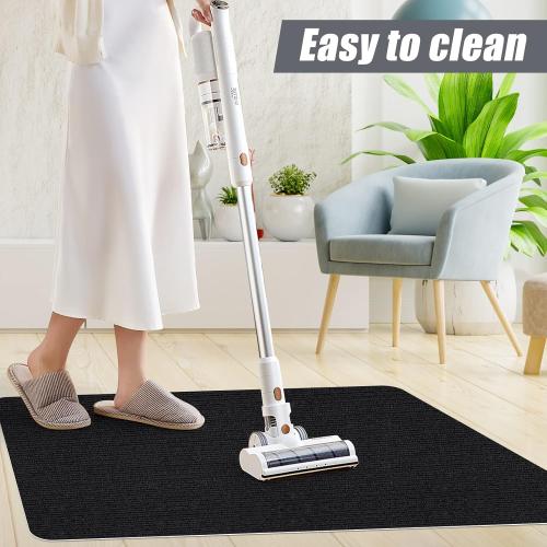 Sycoodeal Office Chair Mat for Hardwood Floor,Office Computer Gaming Chair Mat for Tile Floor,Large Floor Protector Rug,Anti-Slip,Easy to Clean,Pure Black(48x55)
