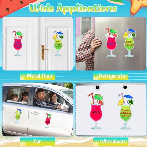 Konohan 2 Pcs Cruise Door Magnets Decoration with 3 Paint Pens, Mixed Color