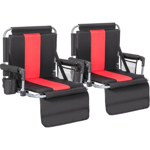 ALPHA CAMP Extra Wide Padded Stadium Seats for Bleachers with Back Support | Padded seat ,Universal Hooks,Straps,pockets,Heavy Duty Steel Frame,Cup Holder ,Bleacher Parents,Sports Events Easy Setup