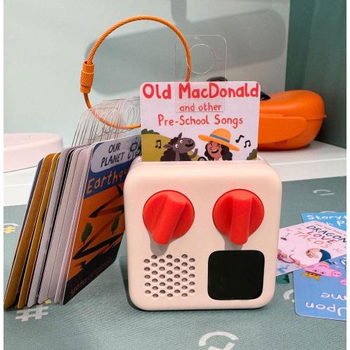 Card Holder for Yoto Cards Rings and Tabs 200 PCS Self Adhesive Tabs with 10 Loops Kids Travel Carrier of Yoto Accessories Card Holder Organizer Storage Case