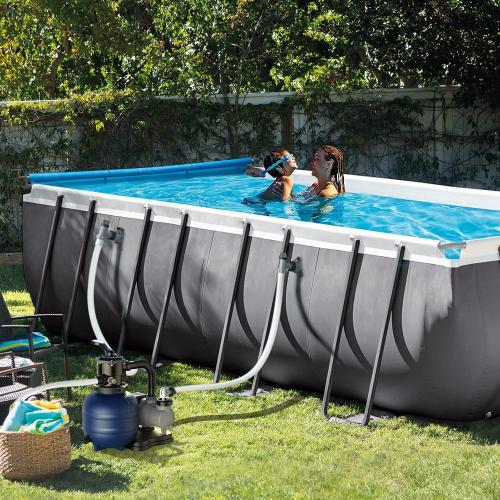 BLUBERY 13 Sand Filter with 1/3HP Pump System, Handy 7-Way Valve for Above Ground Pools with Prefilter Pool Pump, 115V, 23FT Cord for Easy Installation, GSF01A