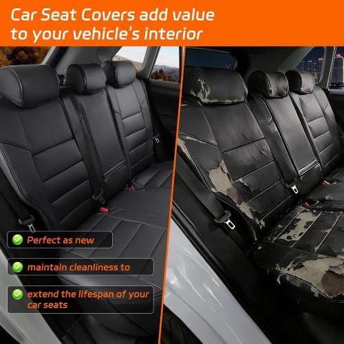 Ranaya Custom Fit Seat Covers for Subaru Forester 2019–2024 (2.5i, Premium, Sport, Limited, Touring) & 2022–2026 Wilderness, Full Set Front & Rear, Waterproof Leatherette, Pet & Kid Friendly (Black)