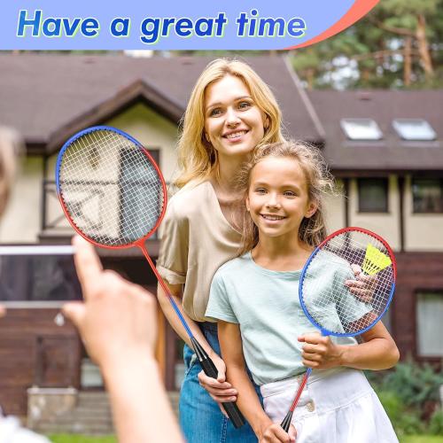 Badminton Rackets shuttlecocks and Carrying Bags, Sturdy Lightweight Badminton Rackets Racquet for Adults Beginners Indoor Outdoor Backyards