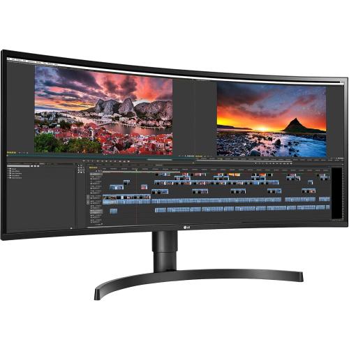LG 34WN80C-B UltraWide Monitor 34” 21:9 Curved WQHD (3440 x 1440) IPS Display, USB Type-C (60W PD) , sRGB 99% Color Gamut, 3-Side Virtually Borderless Design, Tilt/Height Adjustable Stand - Black