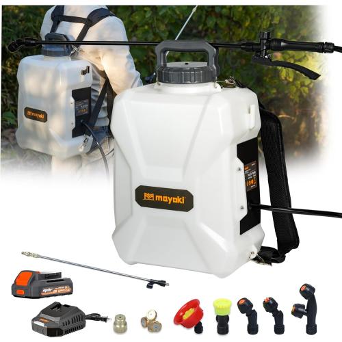 3Gallon Lawn Garden Sprayer Compatible with Dewalt 20V Battery, Backpack Pump Sprayer w/ 2.0Ah Battery, Translucent Water Tank, Adjustable Pressure, for Spraying Plants, Watering, Weeds, Cleaning