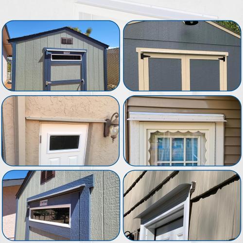 Aluminum Overhead Door Rain Drip Cap Guard - 43.3' Drip Edge Flashing, Deflector, Diverter - Anodized Silver, 2PCS