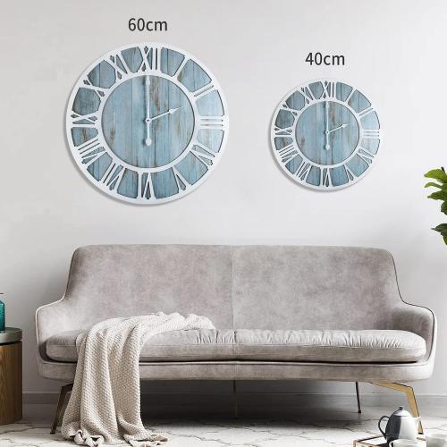 1st owned Wall Clocks for Living Room Decor, Vintage,Round Silent Non Ticking,Black Metal,Modern Wood Clocks for Home Bedroom,Kitchen,Garden,Office,Cafe,Modern Wall Decoration -Roman Numerals