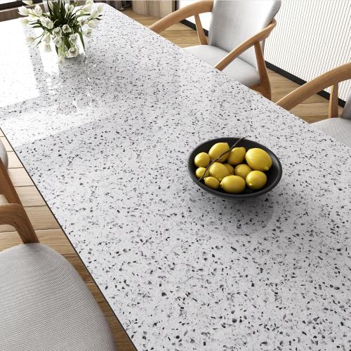 LaCheery 160x36 Terrazzo Countertop Contact Paper for Countertops White Granite Contact Paper for Kitchen Counter Top Peel and Stick Waterproof Self Adhesive Wallpaper for Bathroom Quartz Desk Table