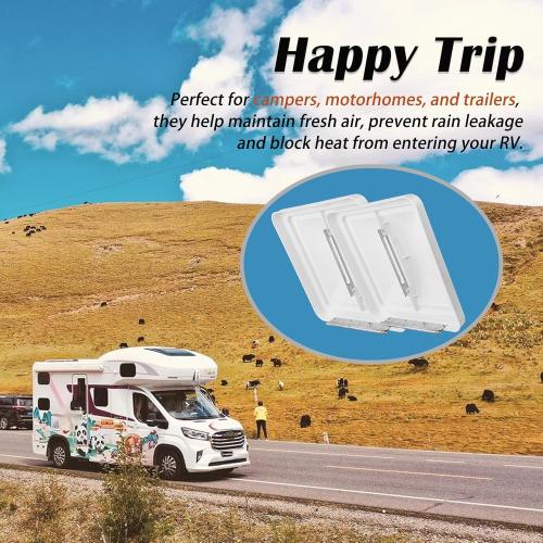 2 Pack Universal Roof Vent Cover Vent Lid Replacement for RV, Trailer, Camper, Motorhome Roof Vent Cover White