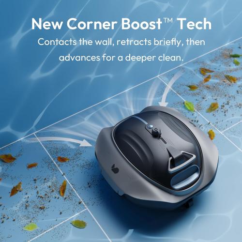 (2026 New) Bubot 300P Cordless Pool Vacuum for Above Ground Pool, Robotic Pool Cleaner with Bluehole Suction, DirtLock 2.0, Dual Filters for Above-Ground Flat Pools up to 850 Sq.Ft. Obsidian