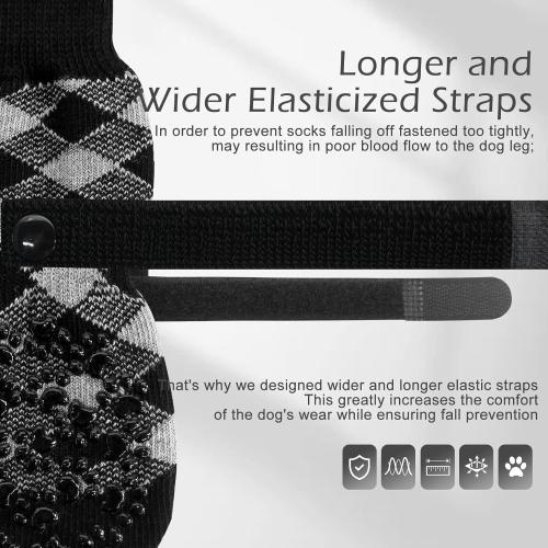 EXPAWLORER Anti Slip Dog Socks to Prevent Licking Paws, Dog Shoes for Hot Pavement, Dog Booties for Small Medium Large Senior Dogs, Traction Control Boots & Paw Protectors for Hardwood Floors