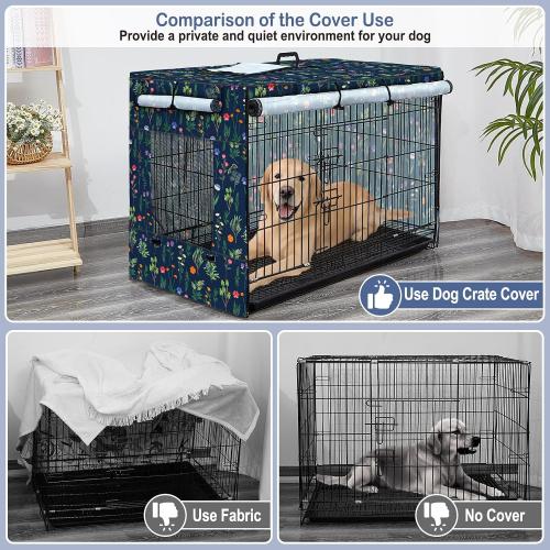 Bienbee Dog Crate Cover, 36 inches Windproof Crate Covers for Dog Cages Breathable Dog Kennel Cover Double Sided Zipper Dog Cage Cover for Wire Dog Cage Indoor Outdoor Protection