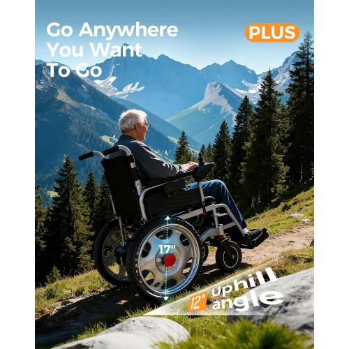 Electric Wheelchairs for Adults, 25  Miles Long Travel Range, Foldable Motorized Wheelchair, Portable All-TerrainMotorized Wheelchair for The Elderly
