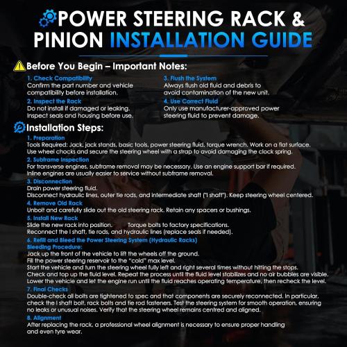 26-2718 Hydraulic Power Steering Rack and Pinion Fit for Honda Civic 2006-2010 1.8L Automotive Replacement Rack & Pinion Assembly 53601SNAA02, 53601SNAA51, 53601SNAA61