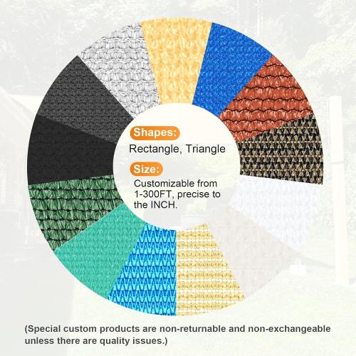 Artpuch Rectangular Breathable UV Block Sun Shade Sail Outdoor Covering Cloth for Deck, Backyard, 16'X20', Sand (Customized Available)