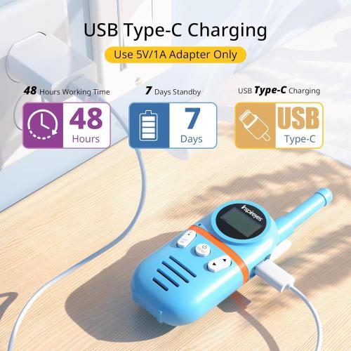 Walkie Talkies for Kids Rechargeable,Toys for Boys and Girls Ages 3-12, 3 Pack Long Range 2-Way Radios, Birthday Gifts,Christmas Stockings, Outdoor Play, Family Games, Hiking Camping Gear