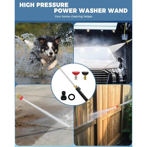 2026 Upgrade Jet Nozzle Power Washer for Garden Hose, 2-In-1 Hydro Wand